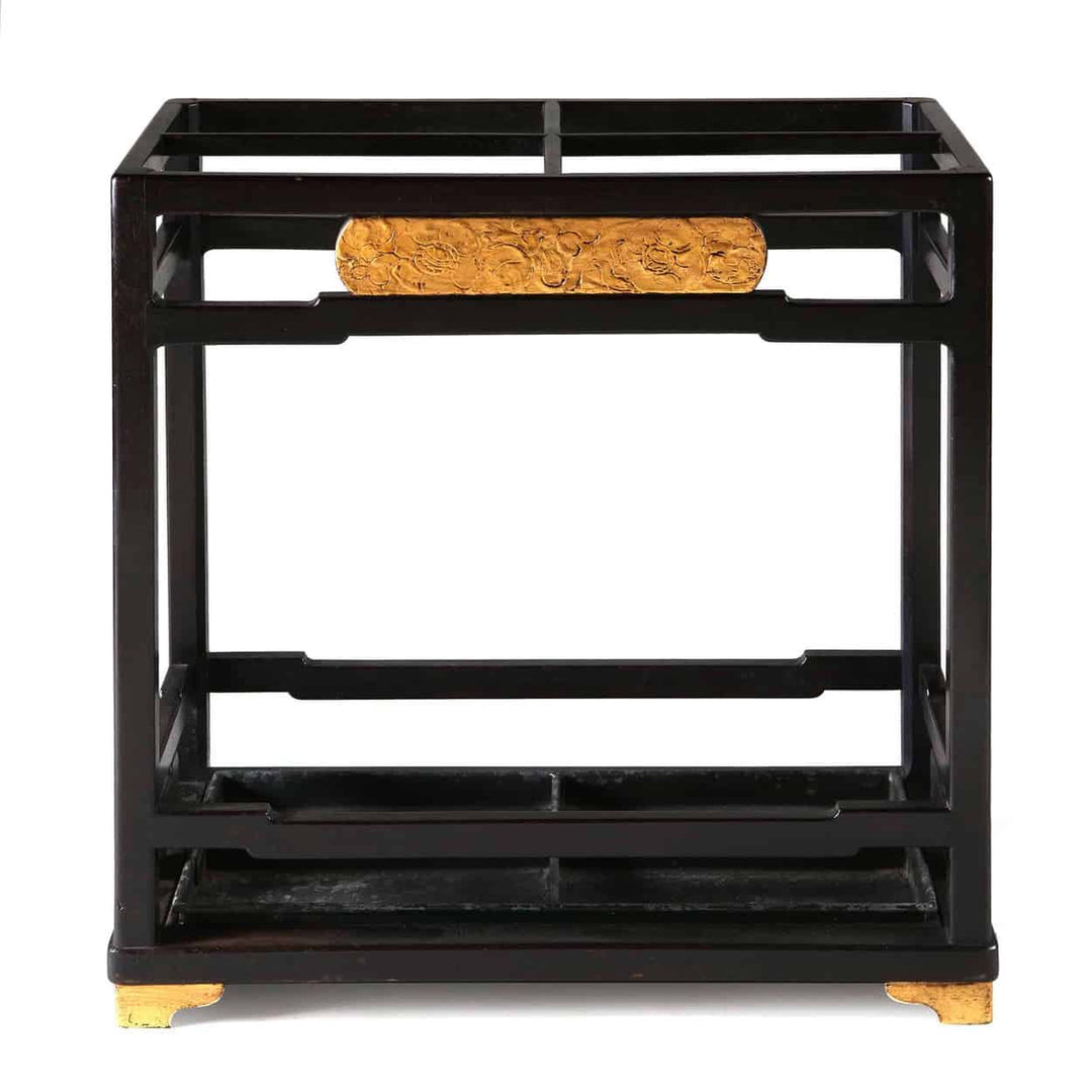 A Black Japanned and Gilt Viennese Umbrella Stand
