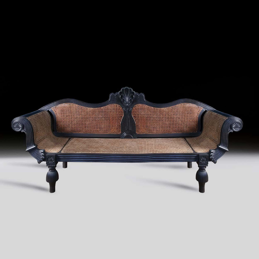 19th Century Ceylonese Solid Ebony Sofa
