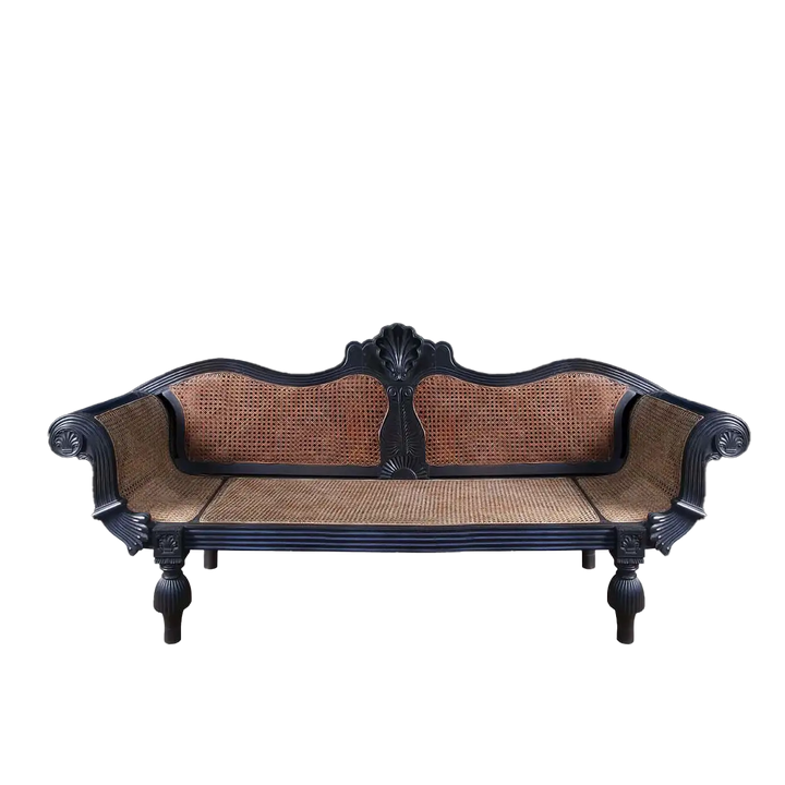 19th Century Ceylonese Solid Ebony Sofa
