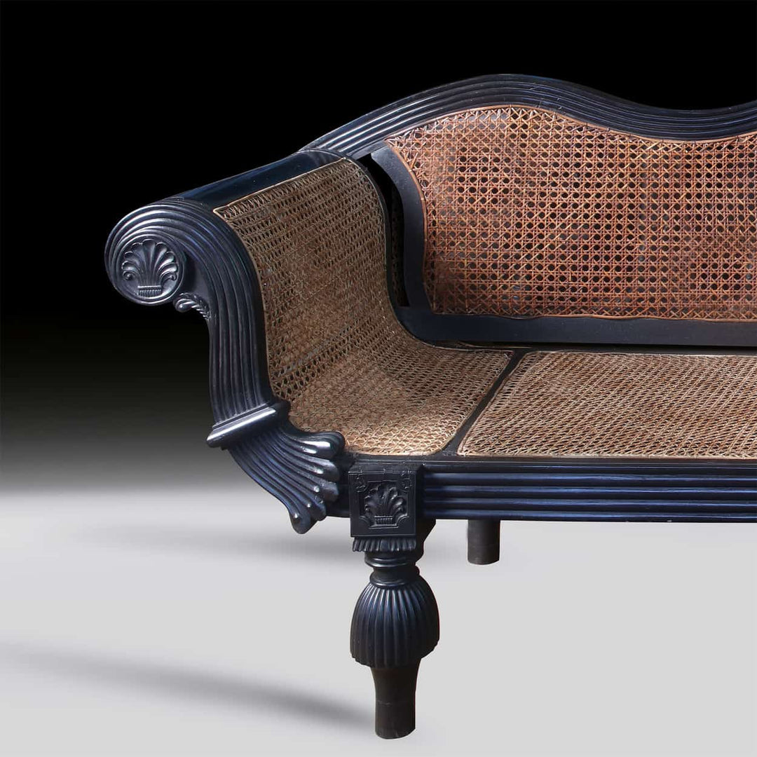 19th Century Ceylonese Solid Ebony Sofa
