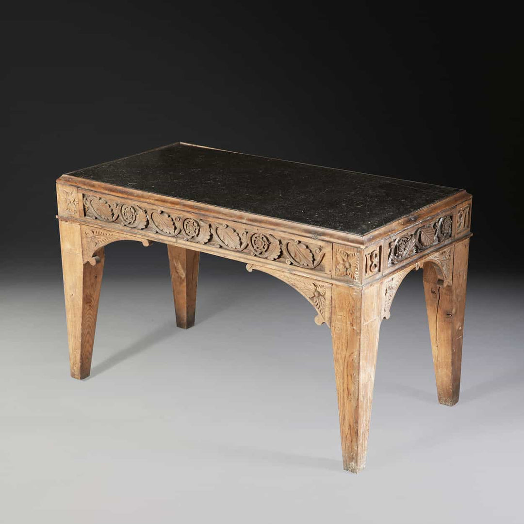 Late 19th Century Solid Oak Antique Low Table