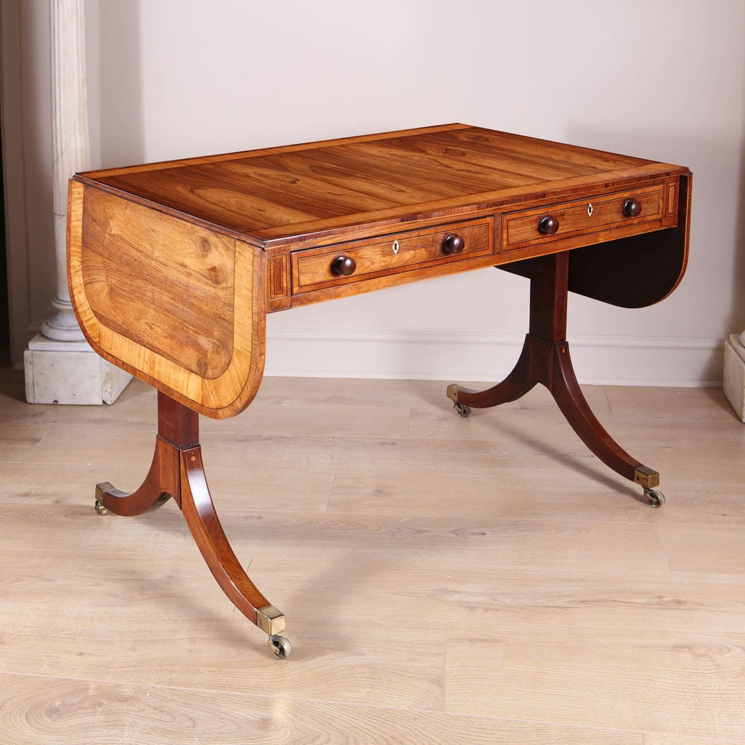Satinwood &amp; Kingwood George III Drop Leaf Sofa Table