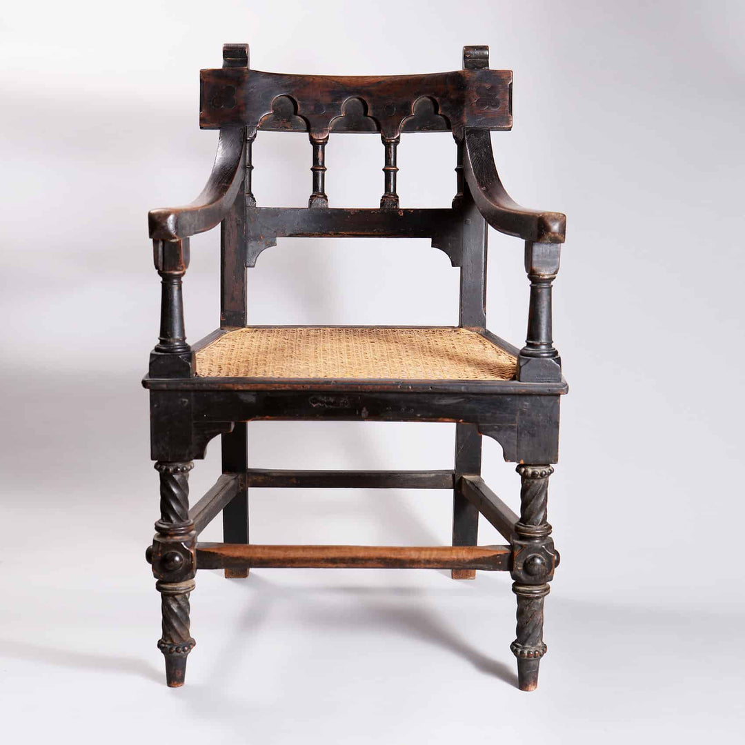 Pair of Indian Bombay Gothic Armchairs