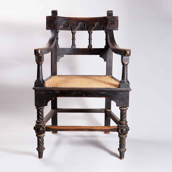 Pair of Indian Bombay Gothic Armchairs