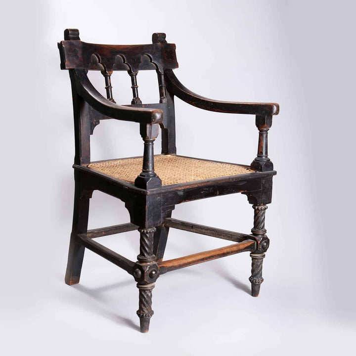 Pair of Indian Bombay Gothic Armchairs