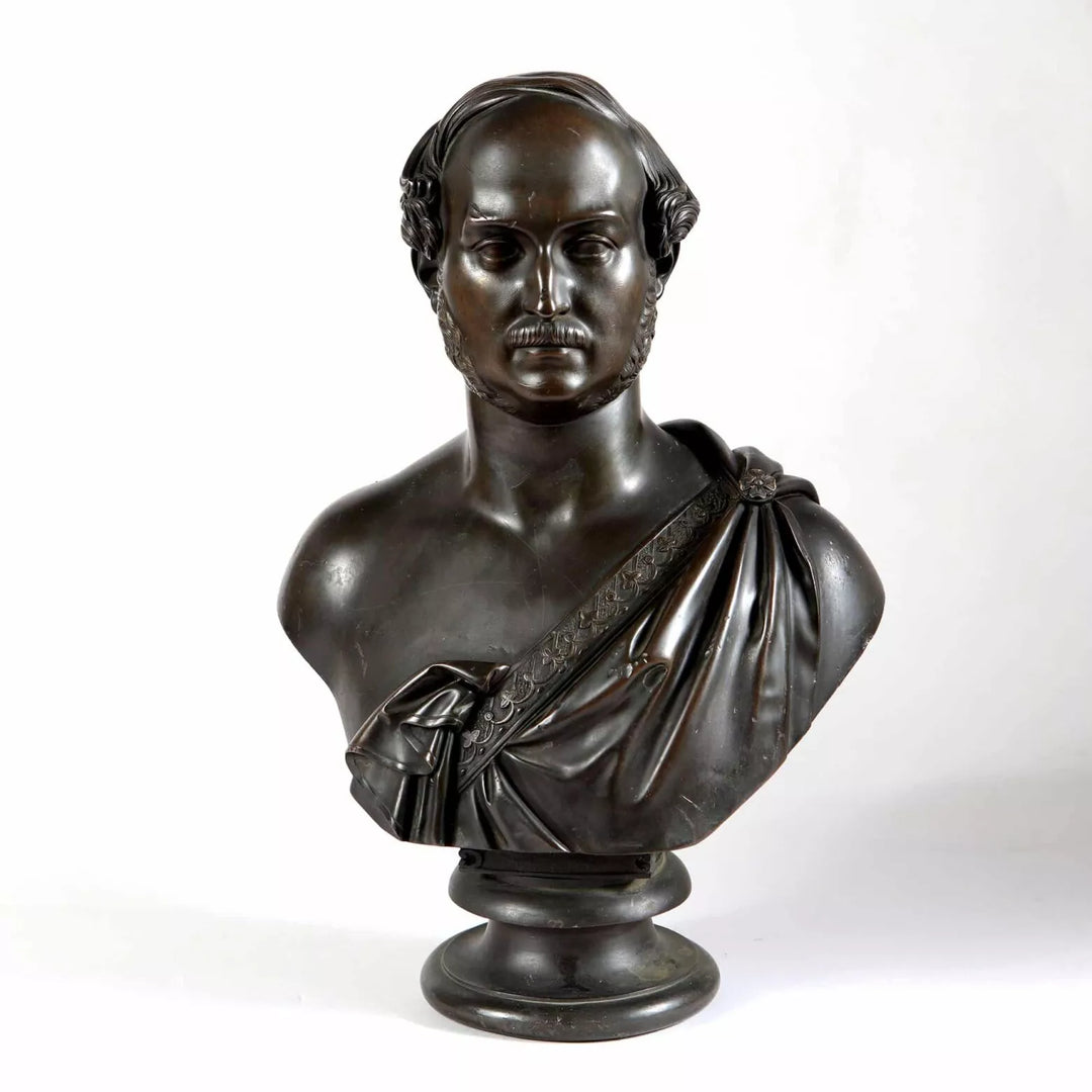 William Theed III bronze bust of Prince Albert the Prince Consort detailed sculpture circa 1864 England