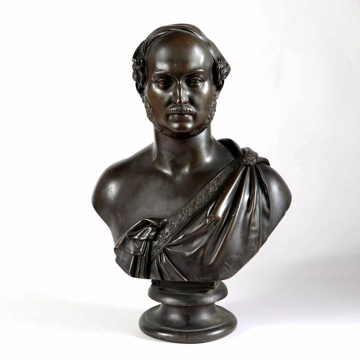 William Theed III bronze bust of Prince Albert the Prince Consort detailed sculpture circa 1864 England