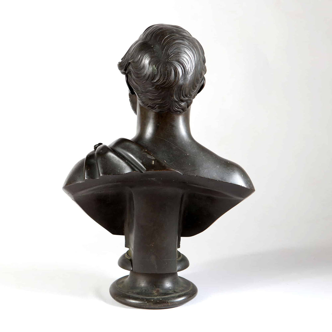 William Theed III bronze portrait bust of Prince Albert the Prince Consort showing back view, circa 1864.