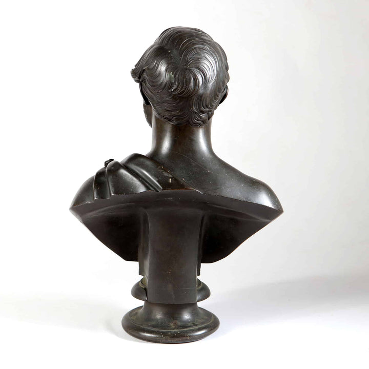 William Theed III bronze portrait bust of Prince Albert the Prince Consort showing back view, circa 1864.