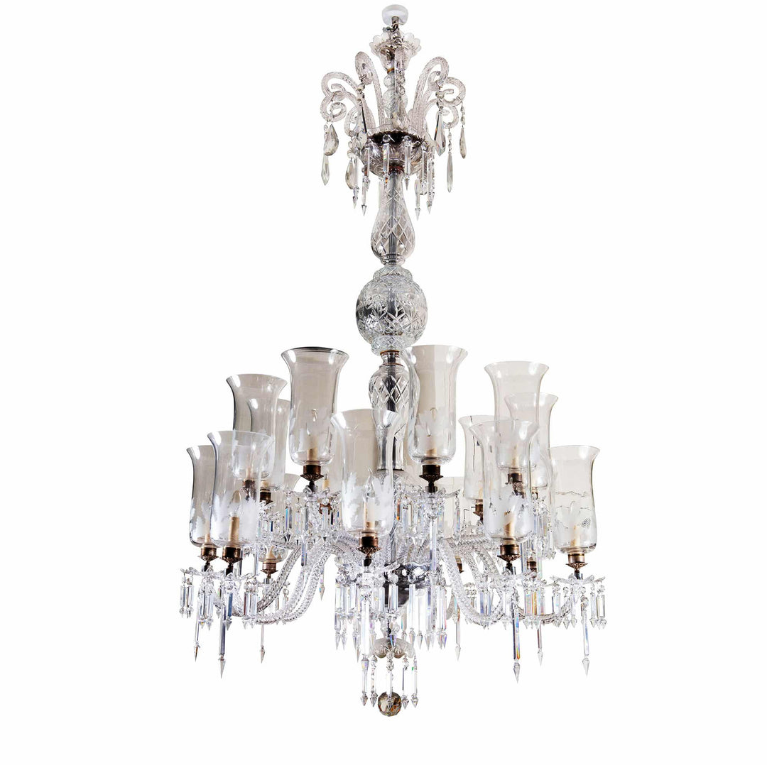 19th Century Victorian Cut Glass 18 Light Chandelier