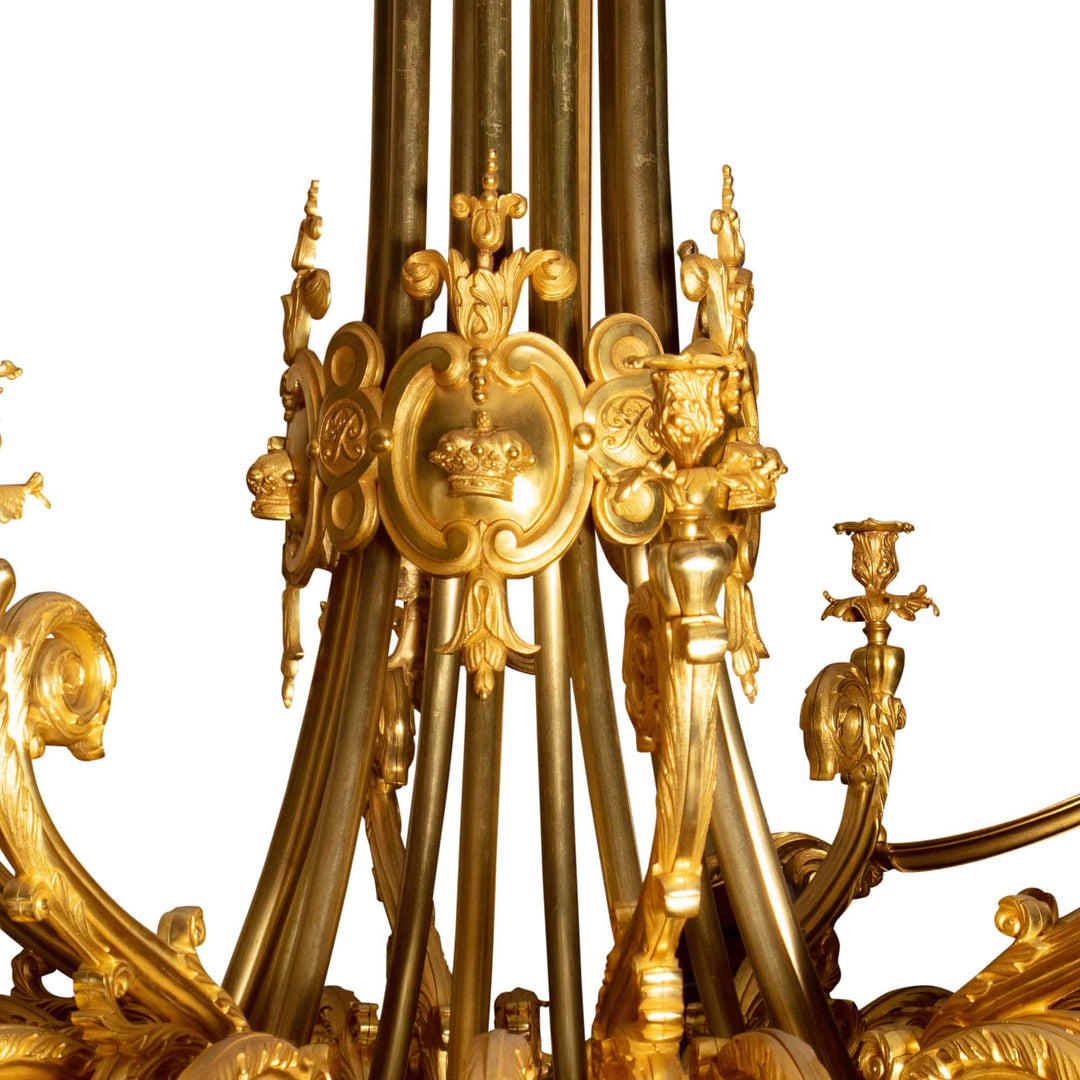 Palatial Napoleon III Gilt Bronze and Glass Chandelier