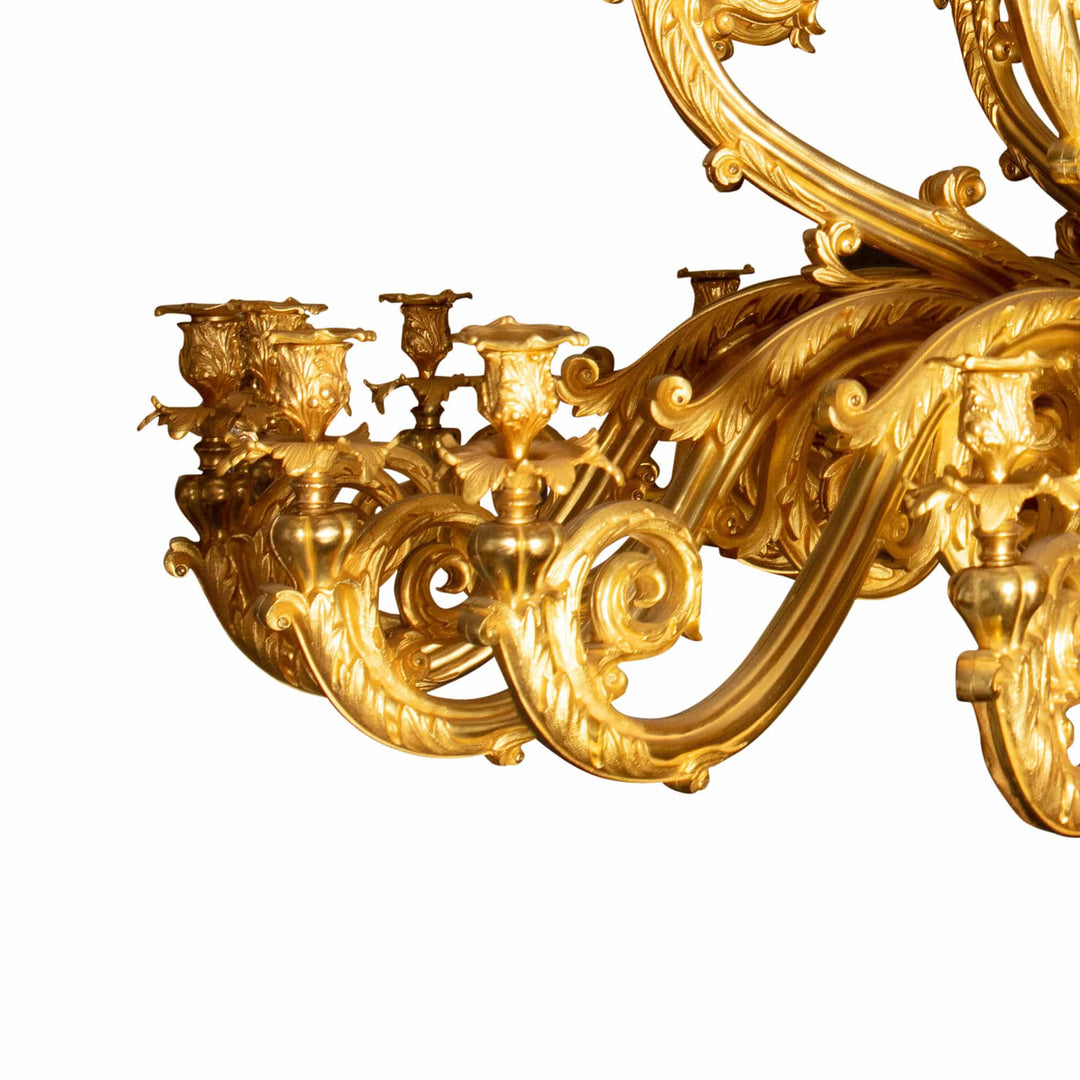 Palatial Napoleon III Gilt Bronze and Glass Chandelier