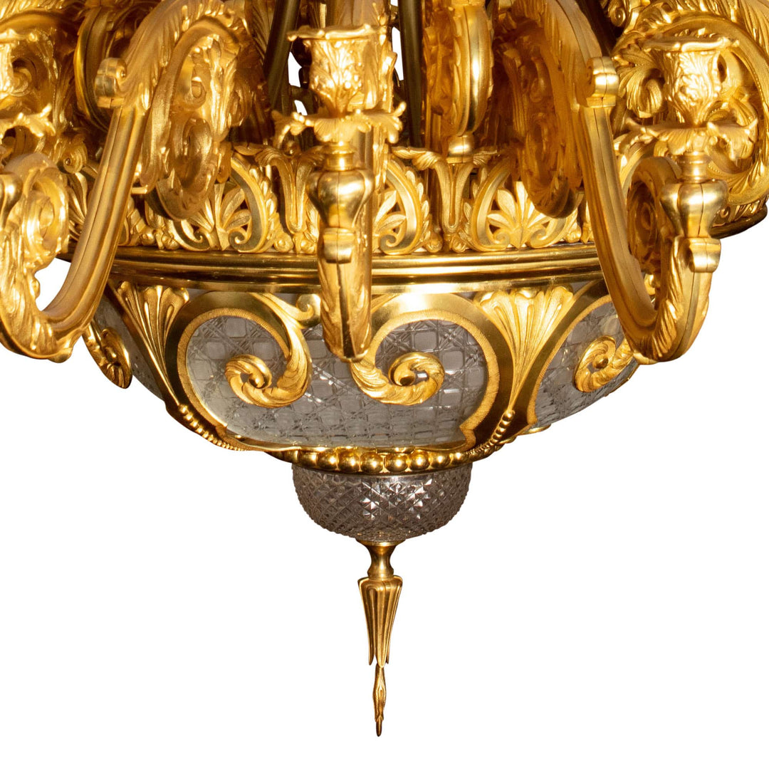 Palatial Napoleon III Gilt Bronze and Glass Chandelier