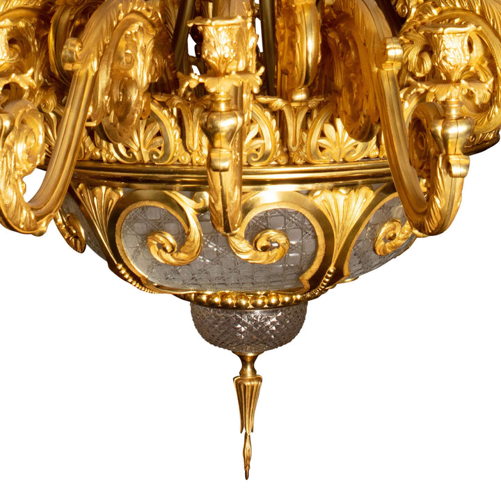 Palatial Napoleon III Gilt Bronze and Glass Chandelier