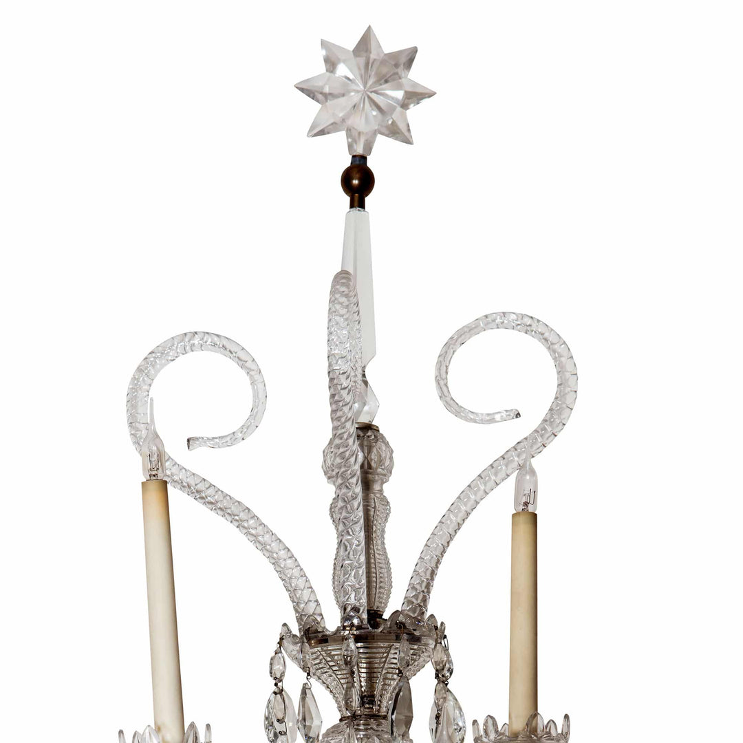Set of 8 Palatial 19th Century Cut Glass Five Light Wall Lights Attributed to Osler
