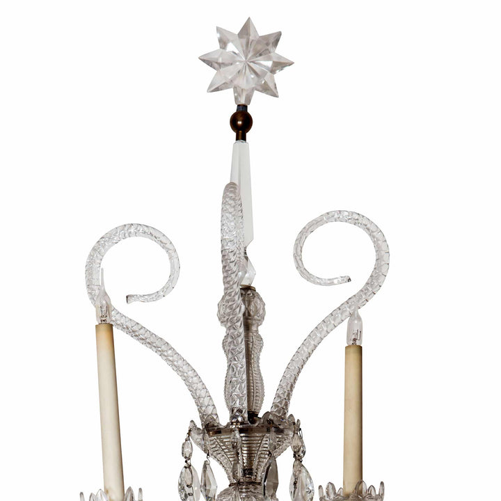 Set of 8 Palatial 19th Century Cut Glass Five Light Wall Lights Attributed to Osler