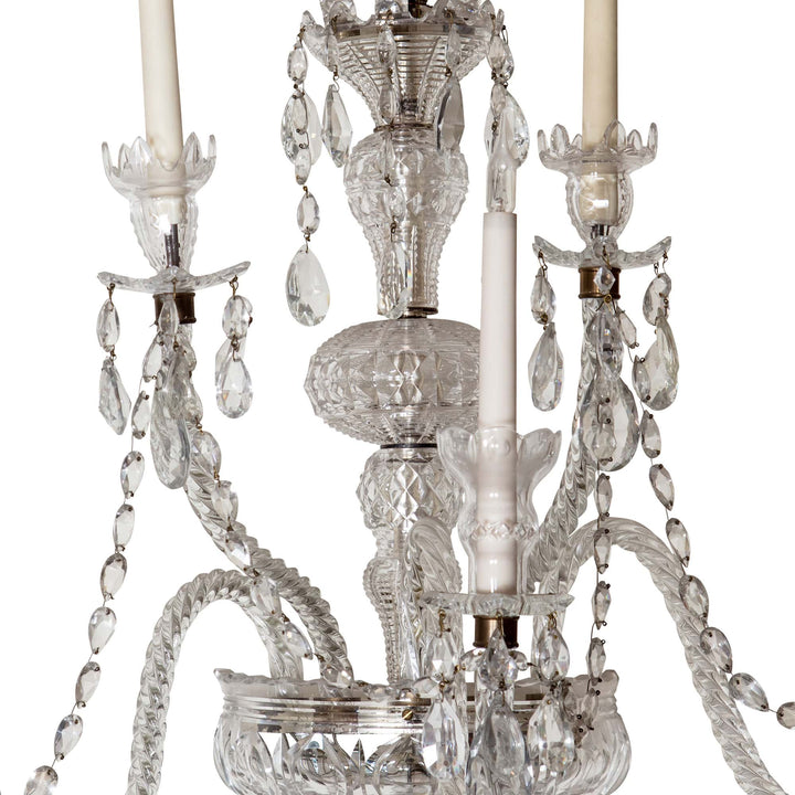 Set of 8 Palatial 19th Century Cut Glass Five Light Wall Lights Attributed to Osler