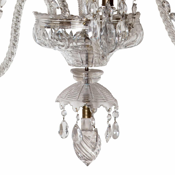 Set of 8 Palatial 19th Century Cut Glass Five Light Wall Lights Attributed to Osler