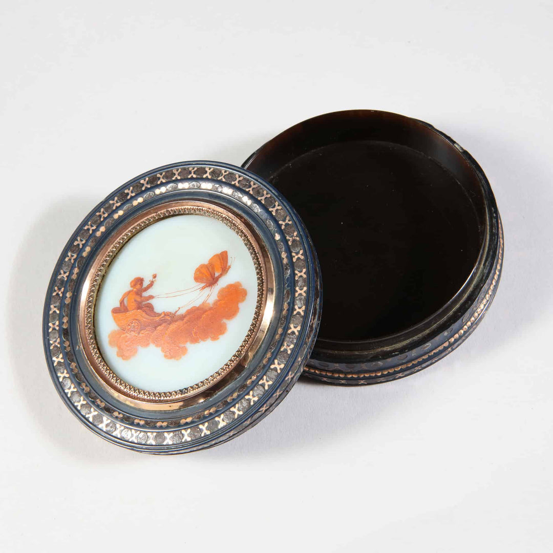 Fine Pique work tortoiseshell snuff box