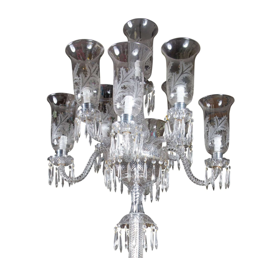 Pair of 19th Century Cut Glass Torcheres attributed to F & C Osler