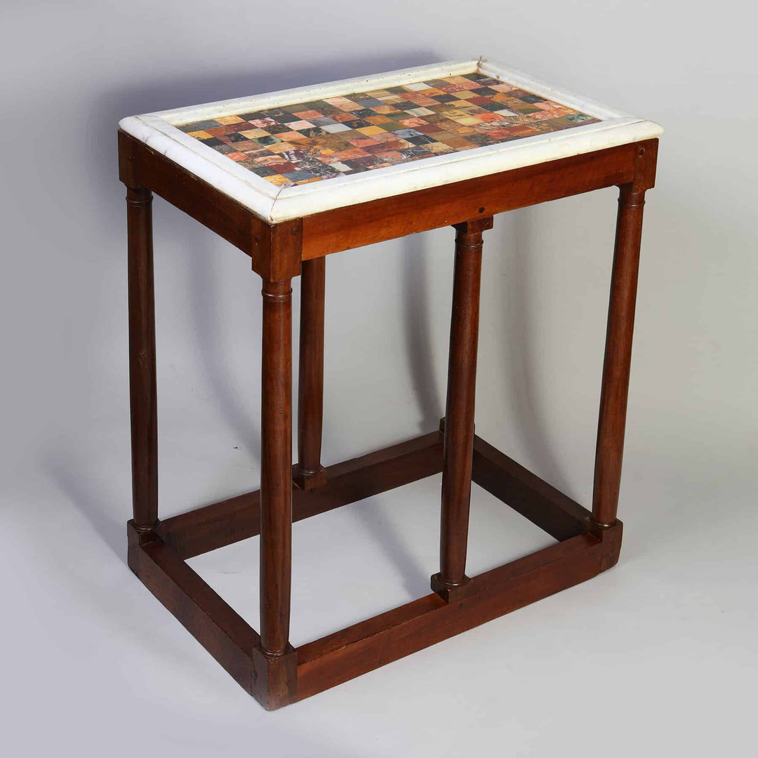 Walnut Specimen Marble Centre Table