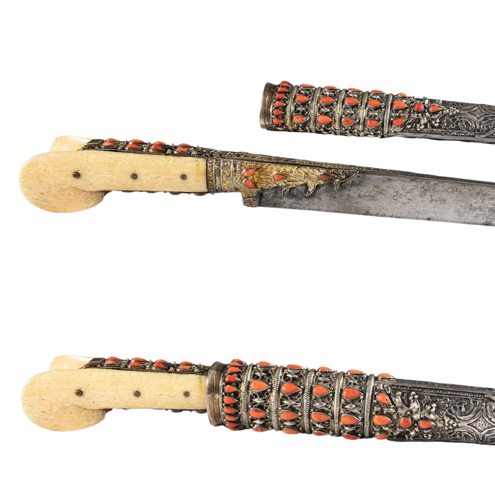 Balkan Coral Encrusted Silver Yatagan | 19th Century