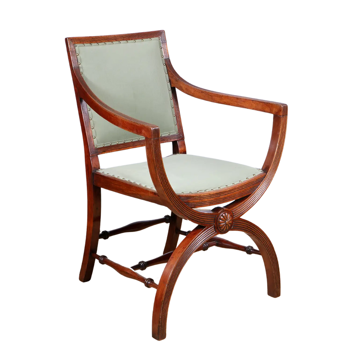 Regency Mahogany X Frame Chairs – A Near Pair