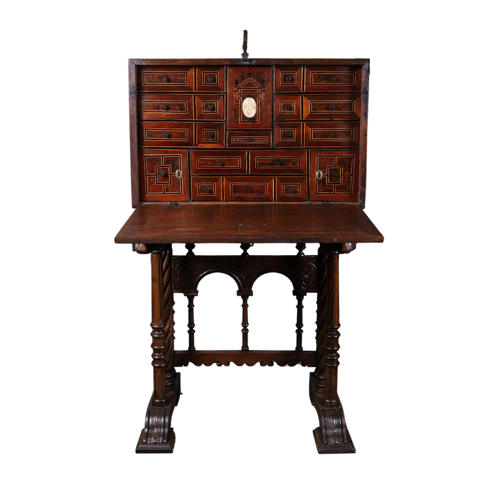 Spanish walnut Vargueno on stand | 17th Century