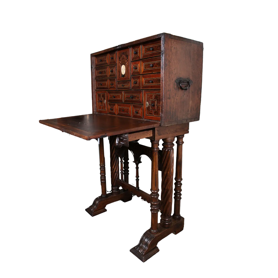 Spanish walnut Vargueno on stand | 17th Century