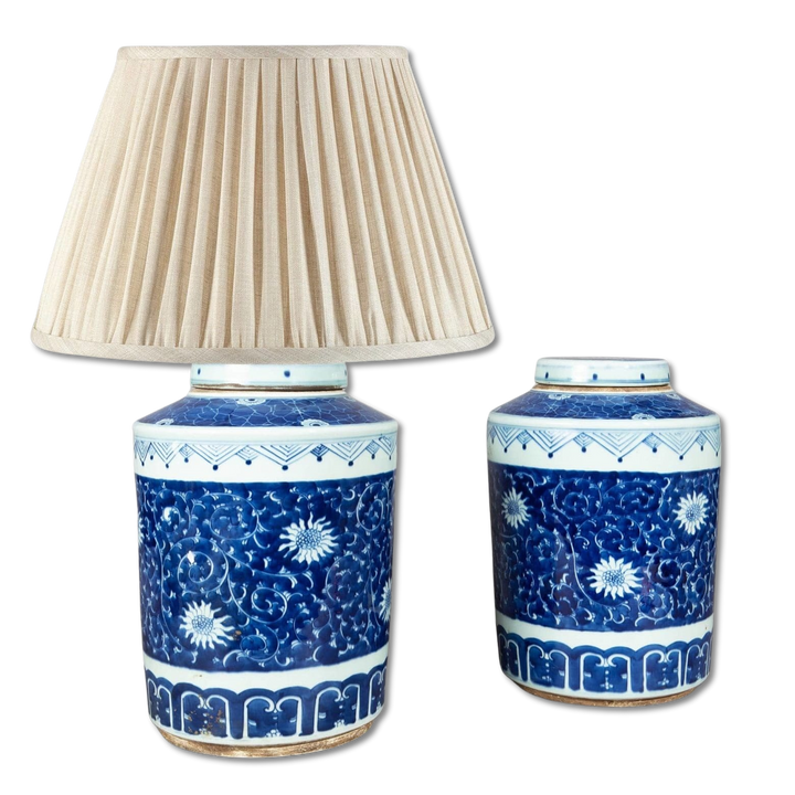 Pair of Chinese Blue and White Porcelain Ginger Jars as Lamps