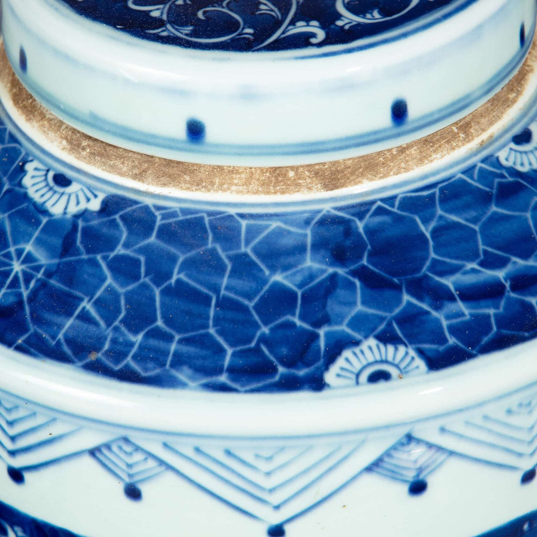 Pair of Chinese Blue and White Porcelain Ginger Jars as Lamps