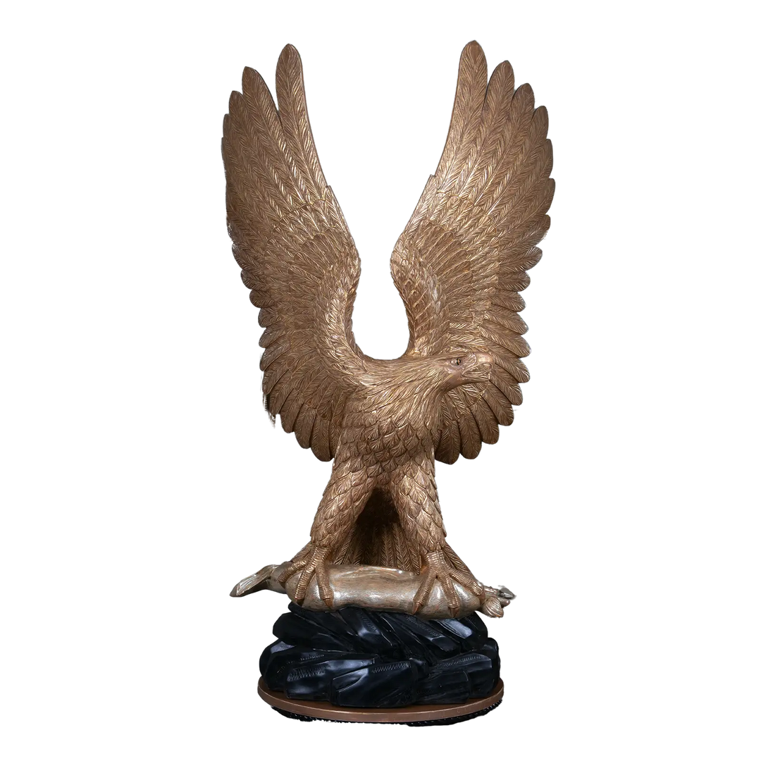 Carved Giltwood Eagle & Ebonised Column