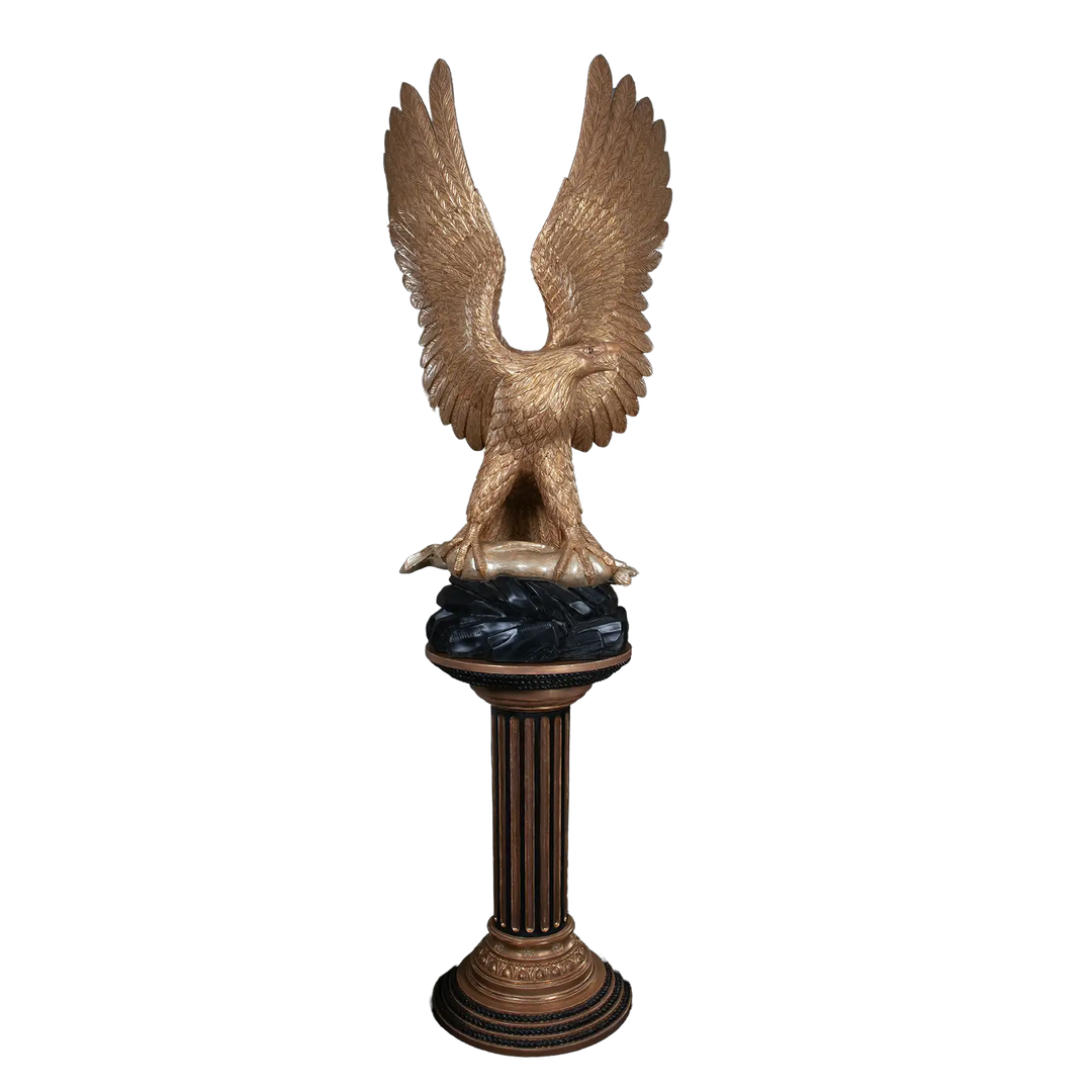 Carved Giltwood Eagle & Ebonised Column