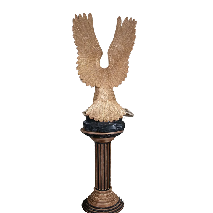 Carved Giltwood Eagle & Ebonised Column