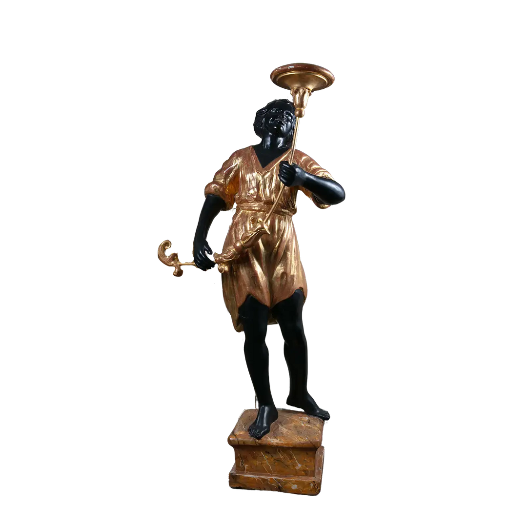19th Century Giltwood and Ebonised Blackamoor