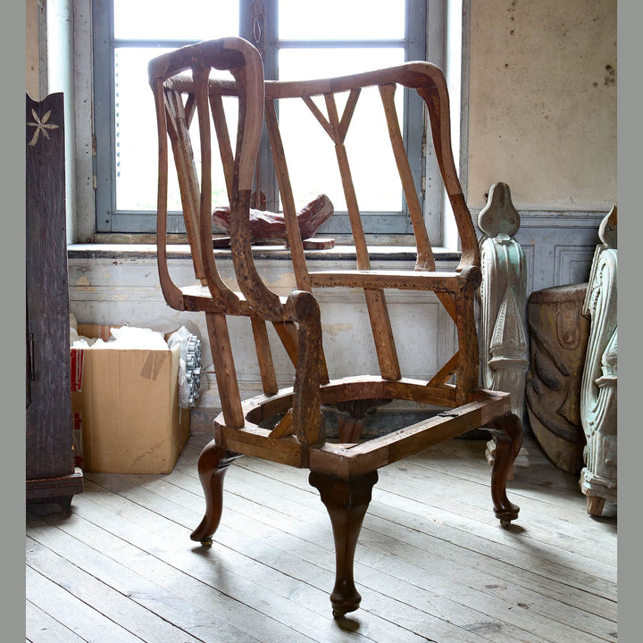 Early Georgian Wing Chair Frame
