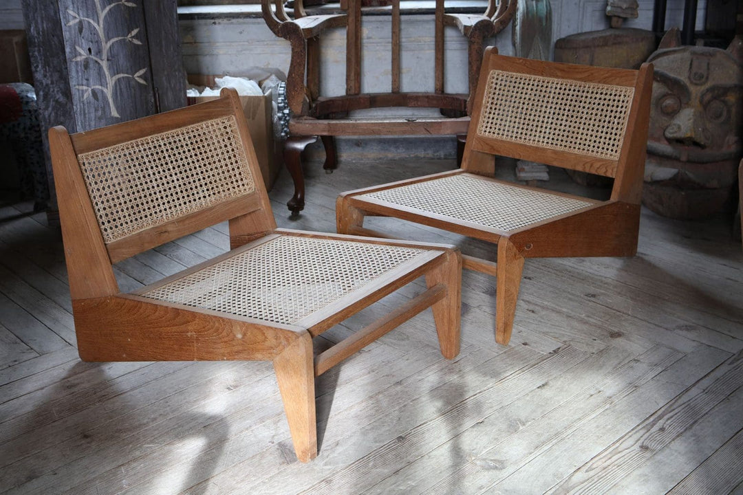 Pair of ‘Kangaroo’ Chandigarh Chairs after Pierre Jeanneret