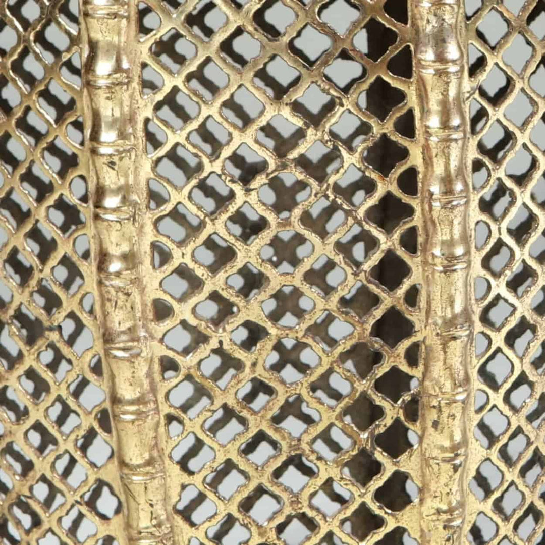 Pair of Pierced Faux Bamboo Brass Stools