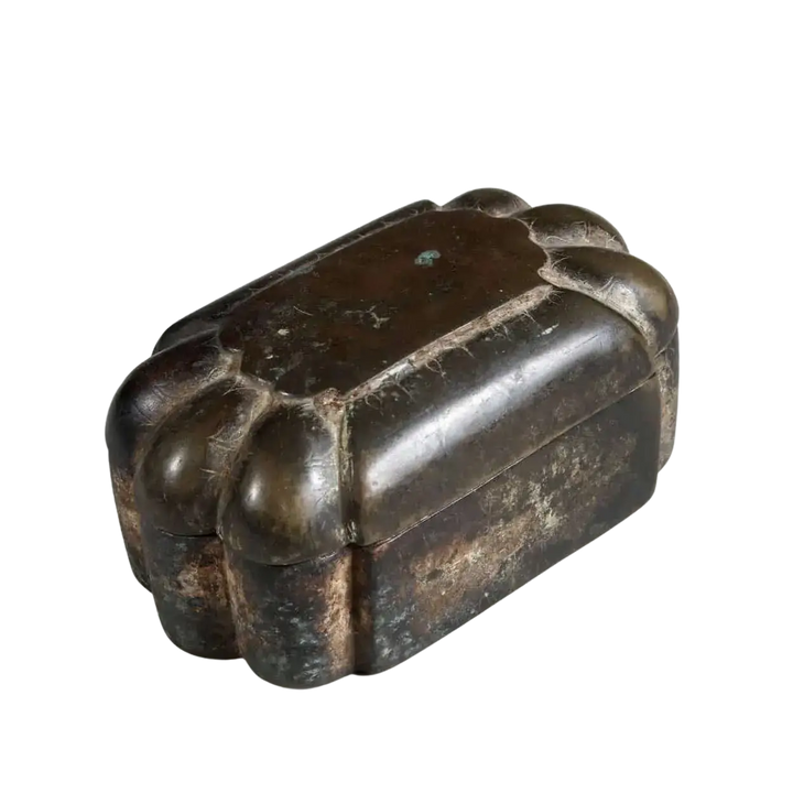 19th Century Patinated Bronze Indian Box
