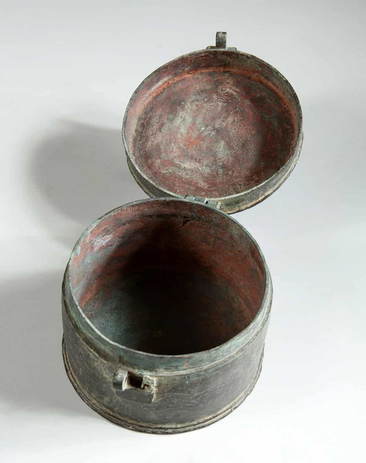 19th Century Indian Circular Bronze Box
