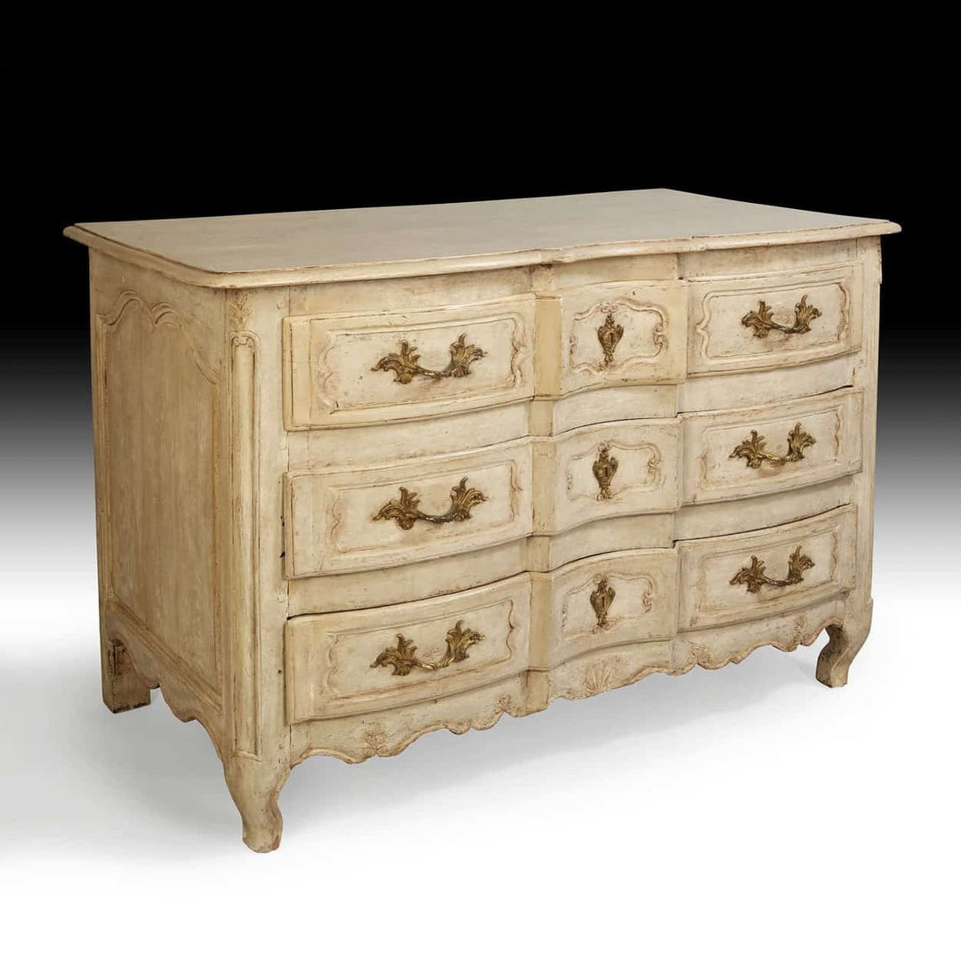 Louis XV Provincial White Painted Commode
