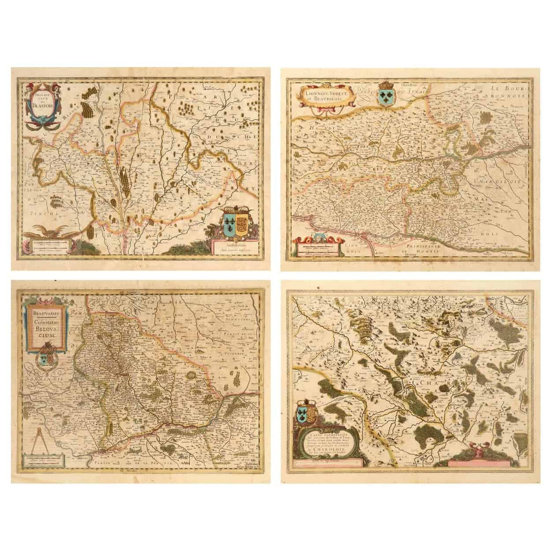 A Group of Four 17th Century French Land Maps