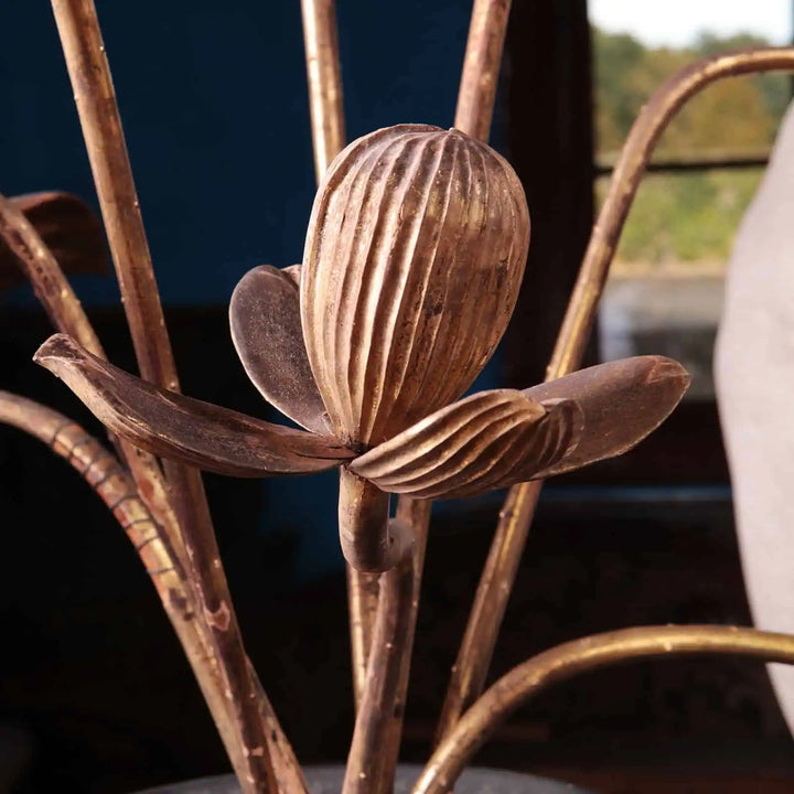 16 gold lacquered wood Jyôka lotus flowers
