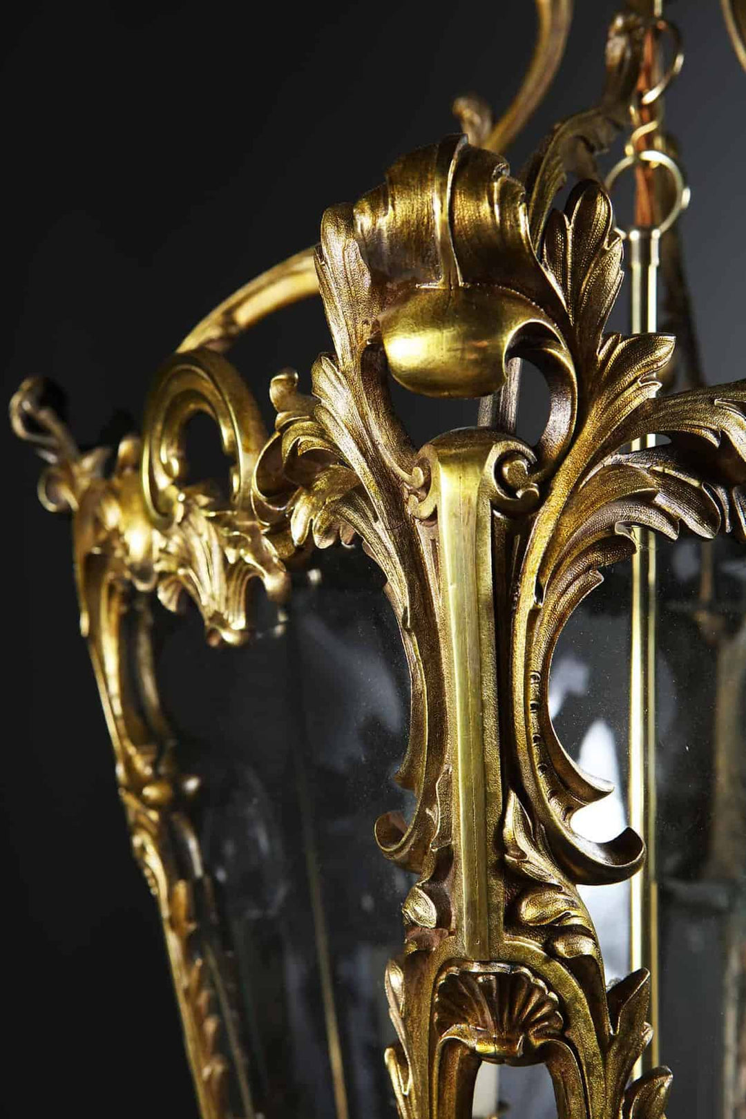 Rococo Revival Brass Lantern by Hooper & Co Boston