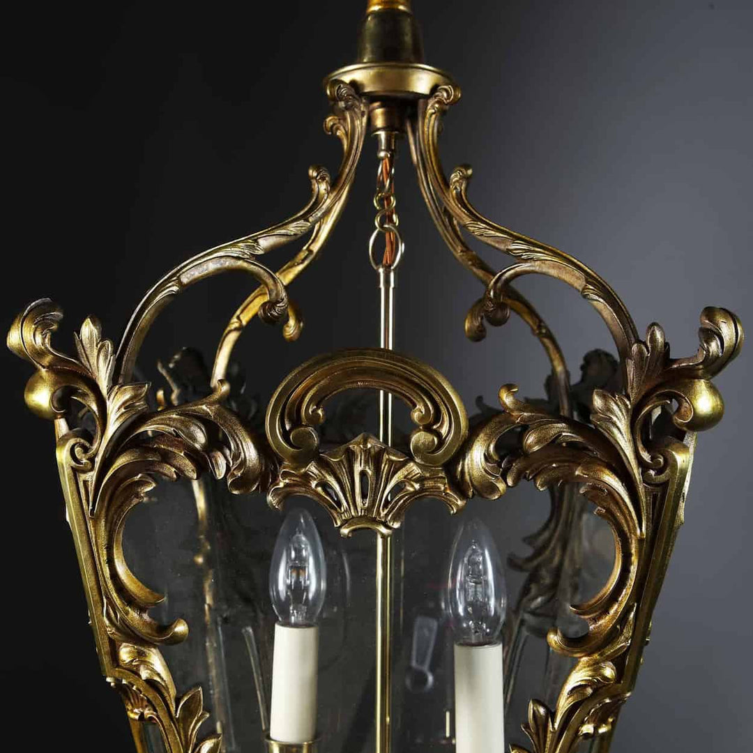 Rococo Revival Brass Lantern by Hooper & Co Boston