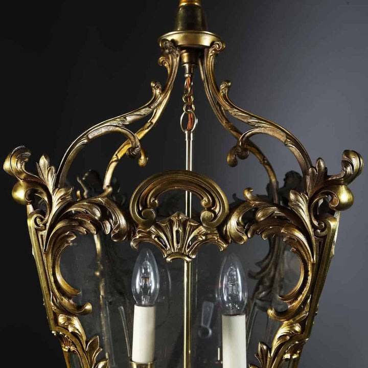 Rococo Revival Brass Lantern by Hooper & Co Boston