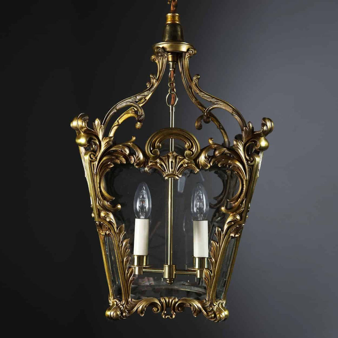 Rococo Revival Brass Lantern by Hooper & Co Boston