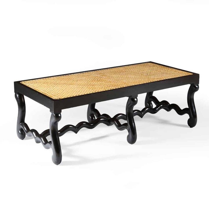 Pair of Os de Mouton Ebonised Long Benches