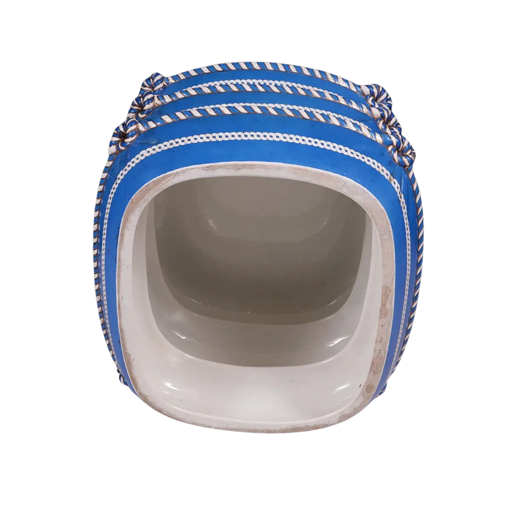 Mid Century Blue Etruscan Porcelain ‘Cushion’ Stool