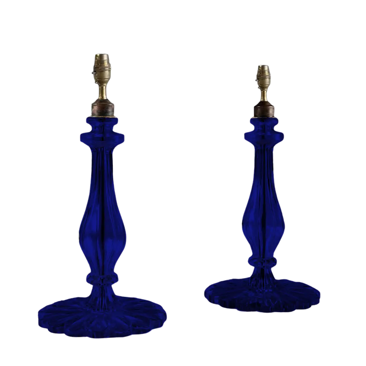 Clear Glass Pair of Taj Table Lamps